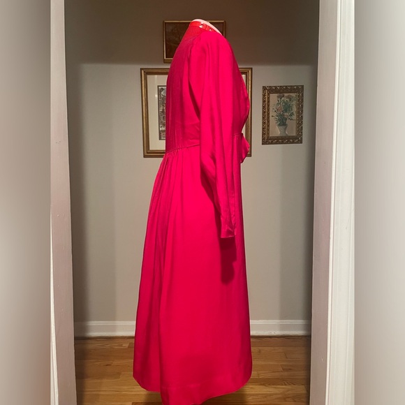 VTG 1960s Fuchsia Pink Wiggle Dress & Jacket Matching Set With Bow Miss Rubette - Picture 2 of 16